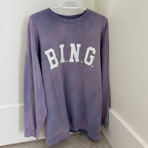 Anine Bing Purple Vintage Wash Sweatshirt, size medium